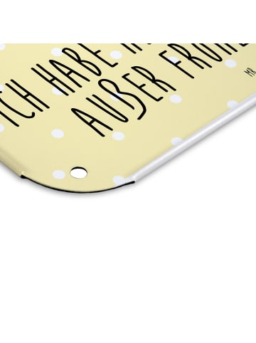 Mr. & Mrs. Panda Blechschild Rabe Sombrero mit Spruch in Gelb Pastell