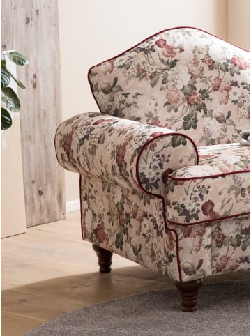 Furn.Design Sessel creme Landhaus, Blumen Design, Loungesessel 110 cm