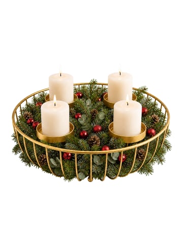relaxdays Adventskranz in Gold - (H)10 x Ø 33 cm