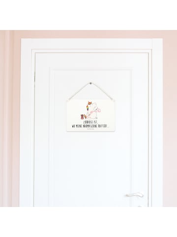 Mr. & Mrs. Panda Schild Einhorn Näherin mit Spruch in Weiß