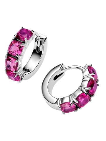 Pandora Damen-Creolen Ohrringe Pink Silber
