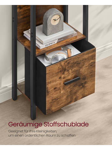 VASAGLE Bücherregal Barnet in Braun-Schwarz - (B)24 x (H)165.4 x (T)40 cm