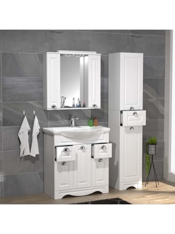 ebuy24 Badmöbelset CasaloXL Weiß 110 x 45 cm