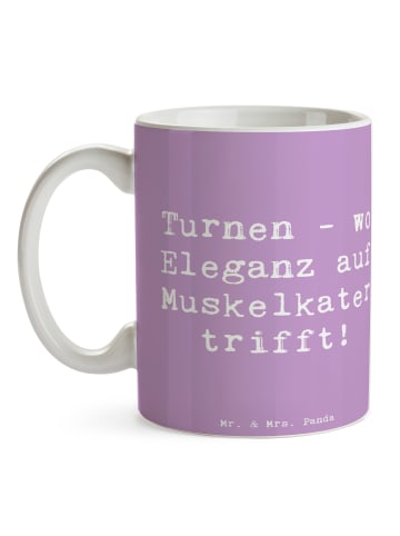 Mr. & Mrs. Panda Tasse Spruch Turnen Eleganz mit Spruch in Lavendeltraum