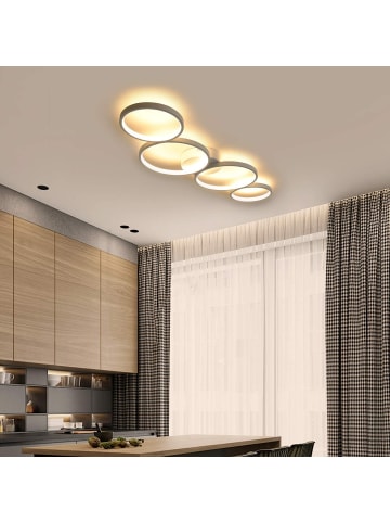 ZMH LED Deckenleuchte in Weiß 4-flammige Ring 3000K Warmweiß Modern 37W L 88cm