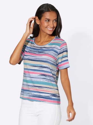 WITT WEIDEN Kurzarmshirt in hellblau-vanille-bedruckt