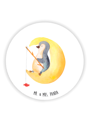 Mr. & Mrs. Panda Magnet für Kühlschrank Pinguin Mond ohne Spruch in Weiß
