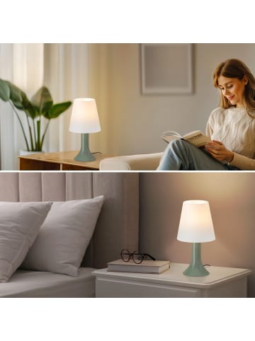 ZMH 2er-Set Tischleuchte E14 in grün Moderne Kunststoff