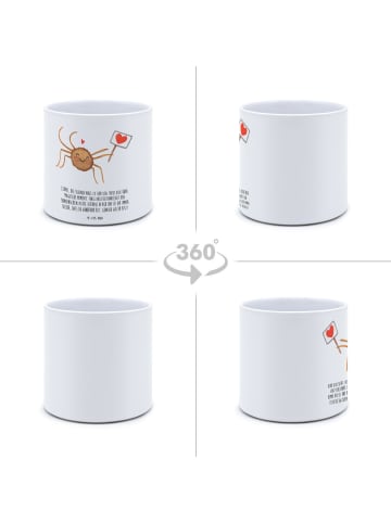 Mr. & Mrs. Panda Blumenkübel Spinne Agathe Motivation mit Spruch in Weiß