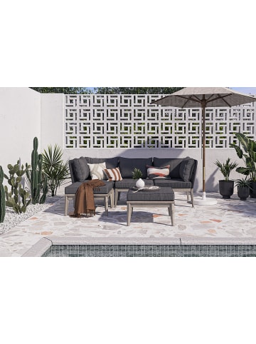 home24 Loungehocker FIFO in Anthrazit / Braun