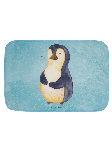 Mr. & Mrs. Panda Badezimmer Matte Pinguin Diät ohne Spruch in Eisblau