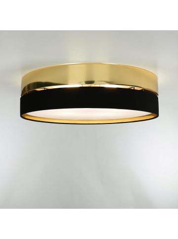 Licht-Erlebnisse Deckenlampe Ø 60 x (H)16.5 cm in Schwarz Gold