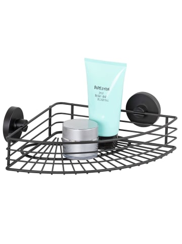 Wenko Eckregal für Dusche BARI, Vaccum-Loc in Schwarz, (B) 35 x (H) 9 x (L) 22,5 cm