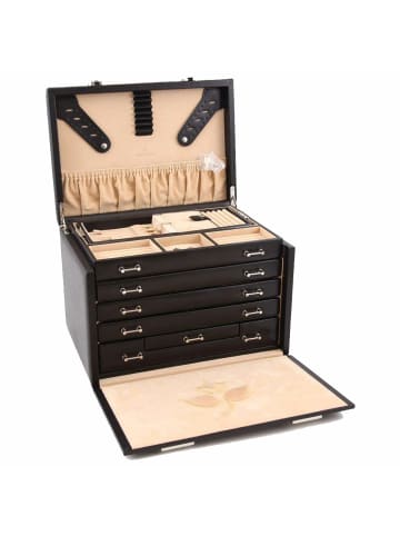 Windrose Ambiance - Uhrenkoffer (für 4 Uhren) 33 cm (schwarz) in schwarz