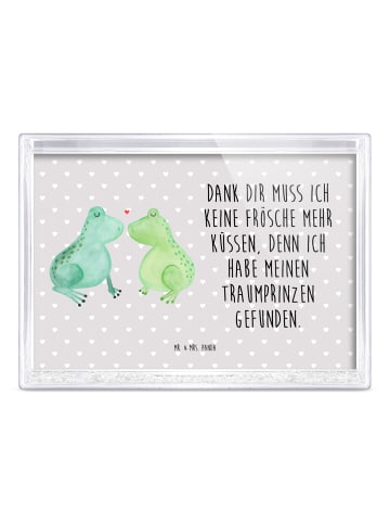Mr. & Mrs. Panda Schneerahmen Frosch Liebe mit Spruch in Grau Pastell