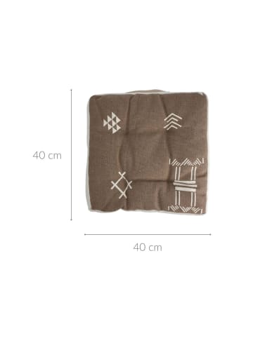 Home&Styling Collection Stuhlkissen, Baumwollbezug, ethnisches Muster in Braun, 40 x 40 x 6 cm