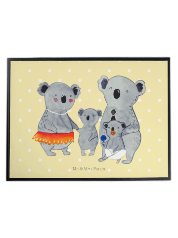 Mr. & Mrs. Panda Schreibtischunterlage Koala Familie ohne Spruch in Gelb Pastell