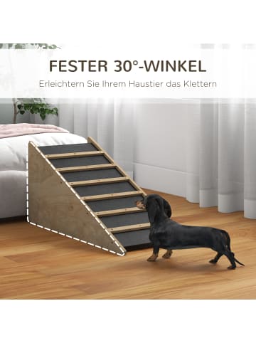 Pawhut Hunderampe Natur+Grau 90L x 40B x 45H cm