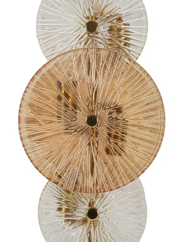 Mauro Ferretti Tischleuchte aus goldfarbenem Metall und Glas (20 x 18 x 66 cm)