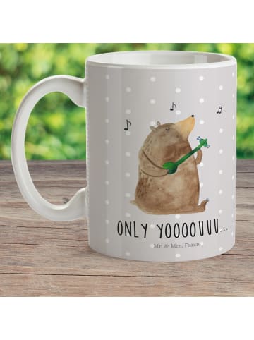 Mr. & Mrs. Panda Trinklernbecher Bär Gitarre mit Spruch in Grau Pastell