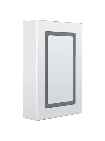 Beliani Bad-Spiegelschrank CONDOR in Weiß/Silber - (W) 40 x (H) 60 x (L) 12 cm
