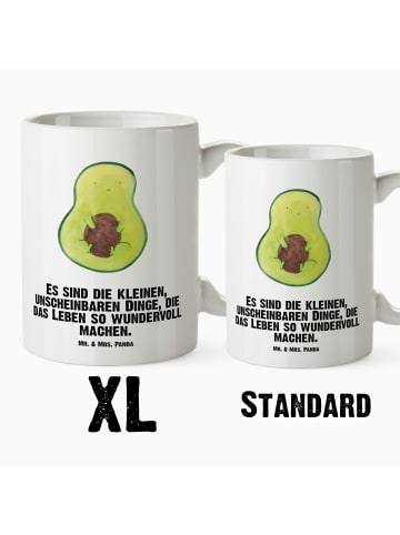 Mr. & Mrs. Panda Weiße Tasse Avocado Kern mit Spruch in Weiß