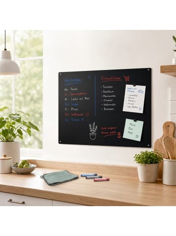 relaxdays Magnettafel in Schwarz - 50 x 30