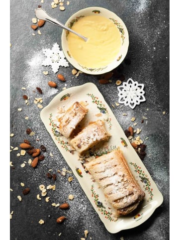 Seltmann Weiden Kuchenplatte Marieluise Weihnachten 34,6 x 14,9 cm weiß-grün in weiß-grün