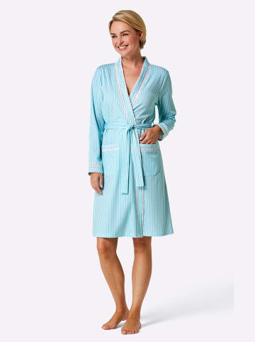 WITT WEIDEN Morgenmantel in weiß-aquamarin