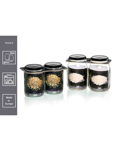 Ritzenhoff & Breker 2-tlg. Vorratsgläser-Set Mara in Transparent – 770 ml in transparent