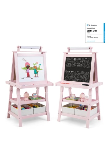 COSTWAY 3 in 1 Staffelei in Rosa