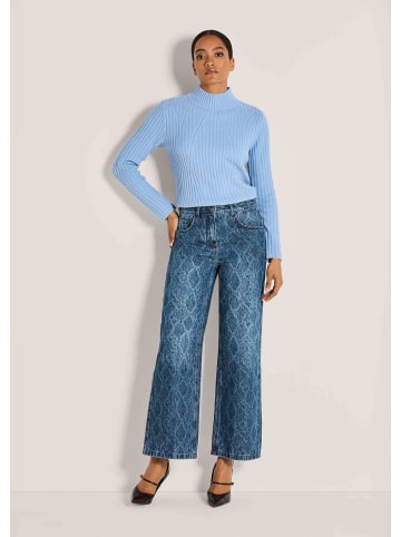 MADELEINE Culotte-Jeans mit Ornament-Print in blue