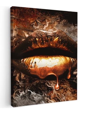 MuchoWow Leinwand Bilder Luxus Lippen