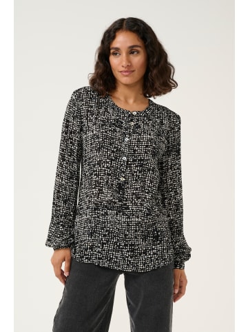 Kaffe Langarm-Bluse KApollie Regular fit in Black/Turtledove Graphic Dot