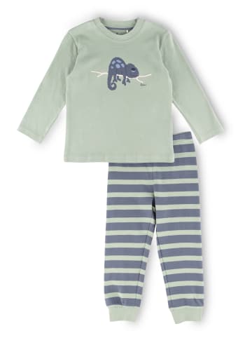 Sigikid Pyjama Kinder Schlafanzug in grün/blau