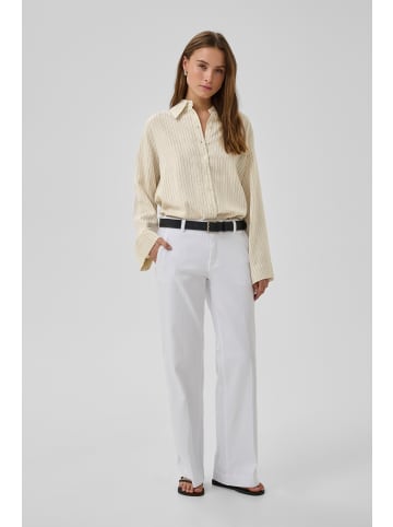 My Essential Wardrobe Langarm - Hemd JannieMW Loose fit in Oatmeal W. Black Stripe