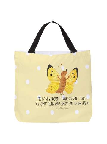 Mr. & Mrs. Panda Tote Bag Schmetterling Zitronenfalter mit Spruch in Gelb Pastell