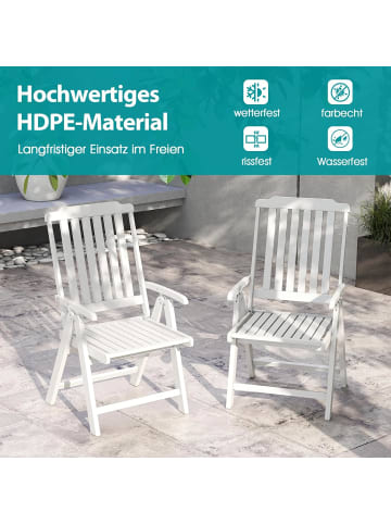 COSTWAY Gartenstuhl klappbar in Weiß