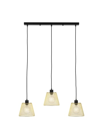 home24 home24 3-flammige Pendelleuchte aus Eisen in Gold, 75 x 150 x 20 cm in Gold