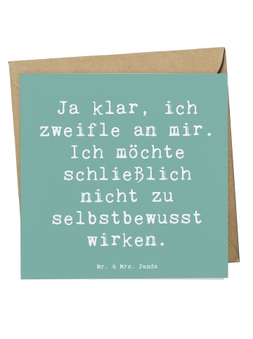 Mr. & Mrs. Panda Grußkarte Spruch Selbstzweifel Charm mit Spruch in Meeresbrise