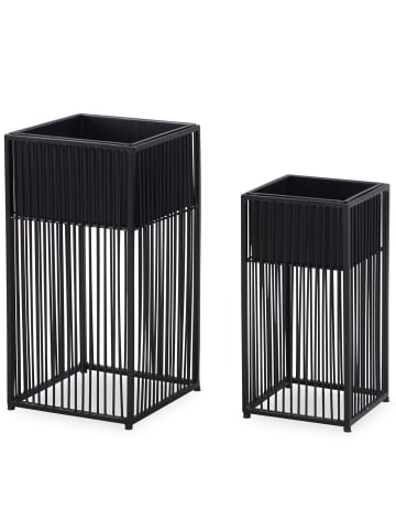 KADIMA DESIGN Blumentopf Pflanzenkübel | Metall, 2er Set, Schwarz, Indoor