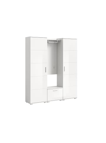 ebuy24 Garderobenmöbel-set Prego 4-teilig Weiß 165 x 37 cm