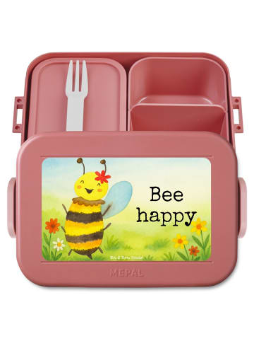 Mr. & Mrs. Panda MEPAL Bentobox Biene Happy Design mit Spruch in Rot Pastell