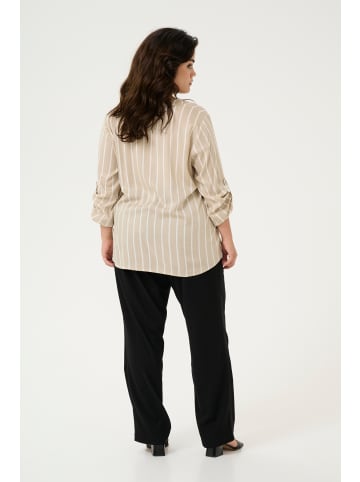 KAFFE curve Langarm-Bluse KCsida in Feather Gray / Chalk Stripe