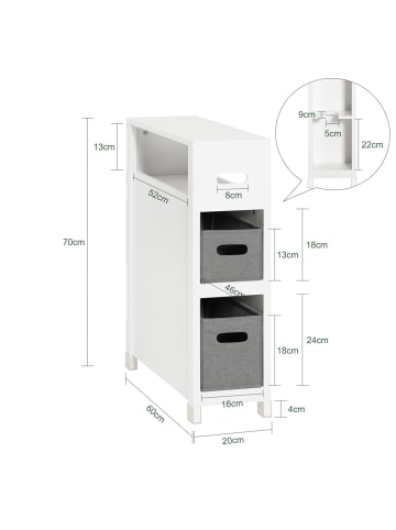 SoBuy Toilettenkabinett in Reinweiß - (W) 20 x (H) 70 x (L) 60 cm