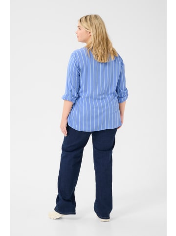 KAFFE curve Langarm-Bluse KCsida in Blue / Light Blue Stripe