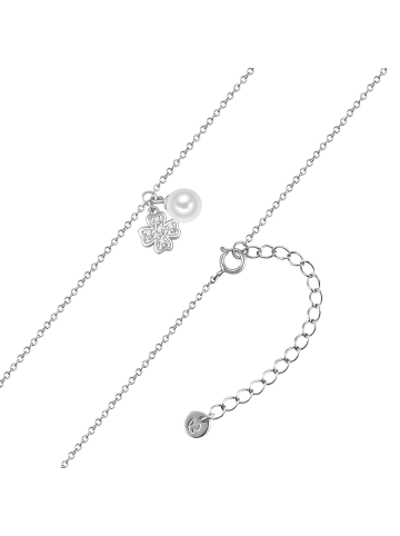Glanzstücke München Kette aus Sterling Silber mit Zirkonia und Süßwasser-Zuchtperle in silber
