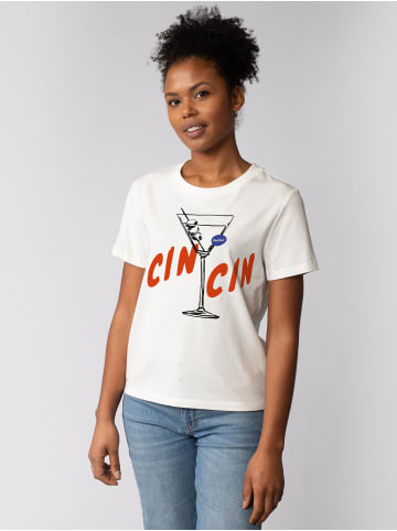wat? Apparel T-Shirt Cin Cin in Off White