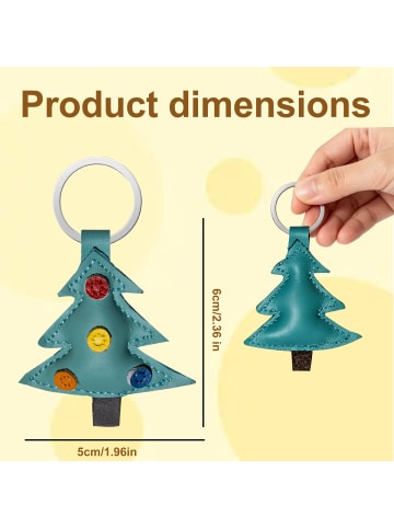 Yalion Leder Schlüsselanhänger Weihnachtsbaum Schlüsseltasche Schlüsselbund