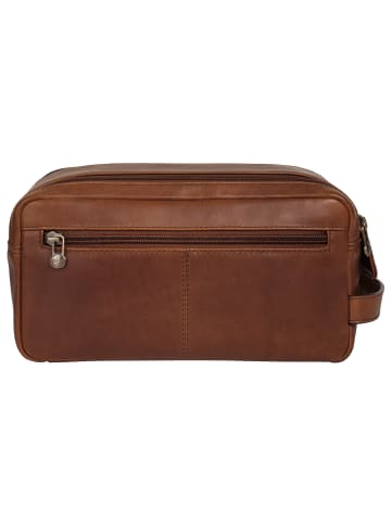 piké Kulturtasche echt Leder in braun